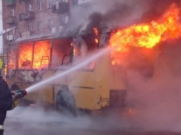 Սևան քաղաքում ավտոբուս է այրվել