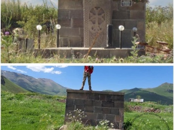 Азербайджанцы уничтожили уникальный хачкар 13-го века в оккупированном Нагорном Карабахе