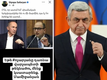 Ստյոպա Սաֆարյանը փորձում է փրկել Սերժ Սարգսյա...