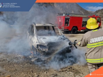 Մեղրի-Քաջարան ճանապարհին այրվել է ավտոմեքենա