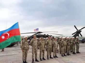 Ադրբեջանական բանակի զնվորները մասնակցում են Թ...