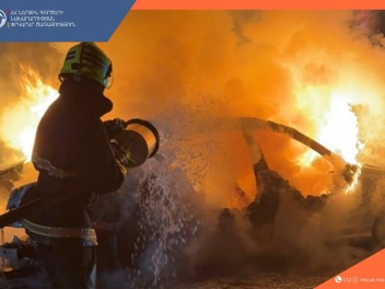 Երևան-Սևան ճանապարհին մեքենա է այրվել