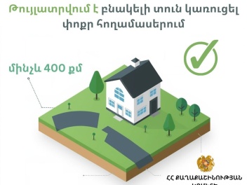 400 քառակուսի մետրից փոքր հողամասերում բնակել...