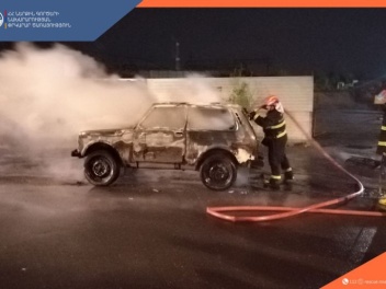 Արտաշատի խճուղում մեքենա է այրվել