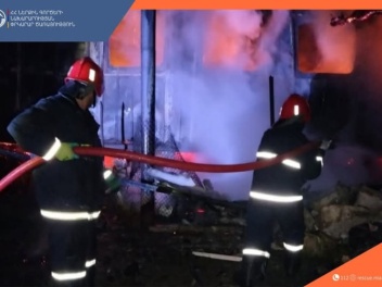 Զորական բնակավայրում այրվել է վագոն-տնակ