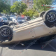 Երևանում «Toyota»-ն բախվել է կայանված «BMW»-ին և գլխիվայր շրջվել