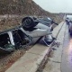Երևան-Գյումրի ճանապարհին «Mercedes»-ը բախվել է քարերին և հայտնվել ջրատարում